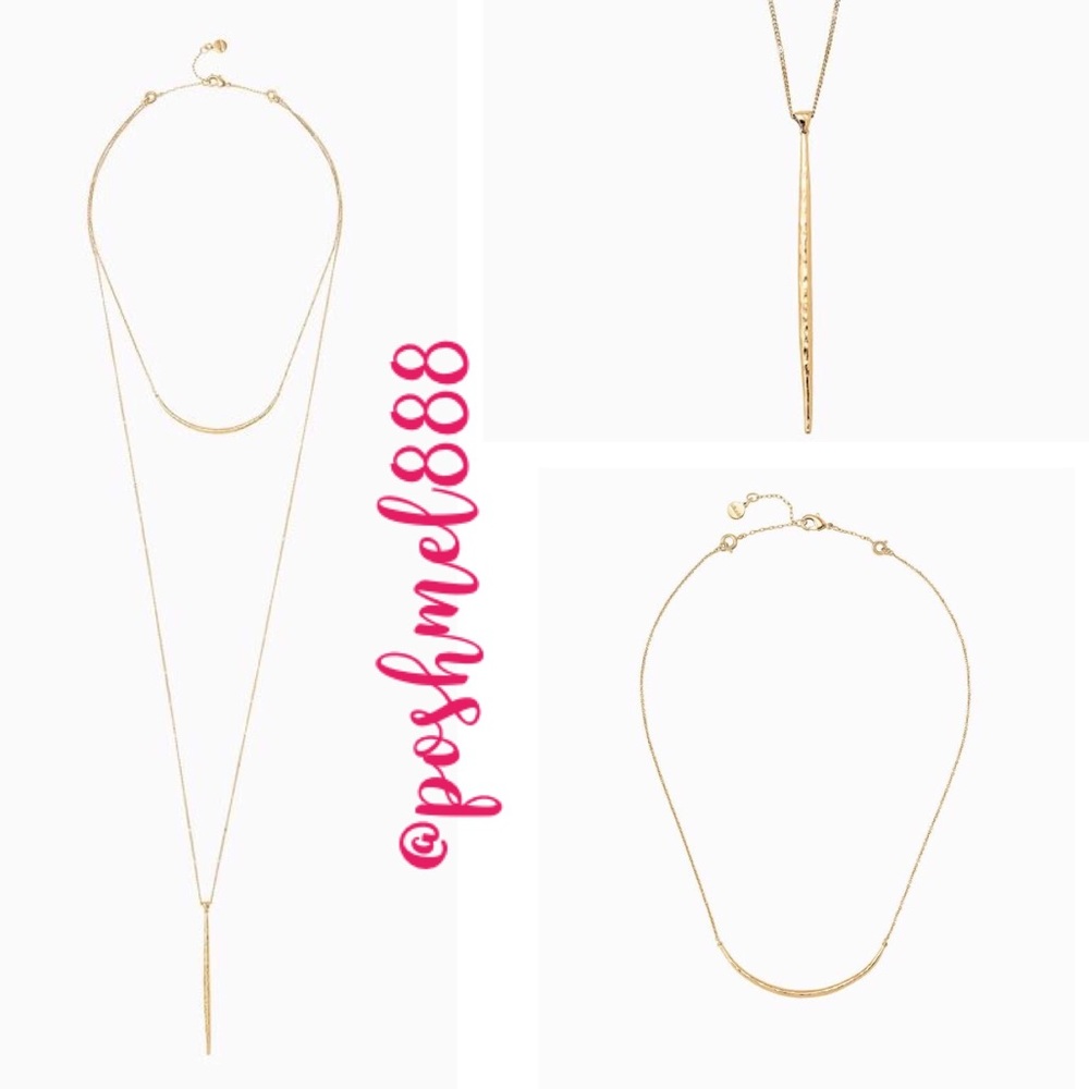 Stella & Dot | Delicate Hammered GOLD Versatile 3-in-1 Kari Layered ArcN… - Picture 8 of 8